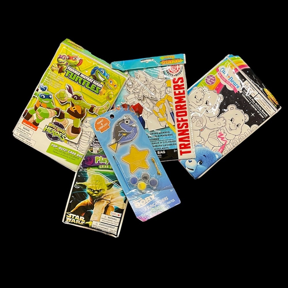 Unisex activities TMNT, Transformers, Star Wars, Care Bears, Finding Dory